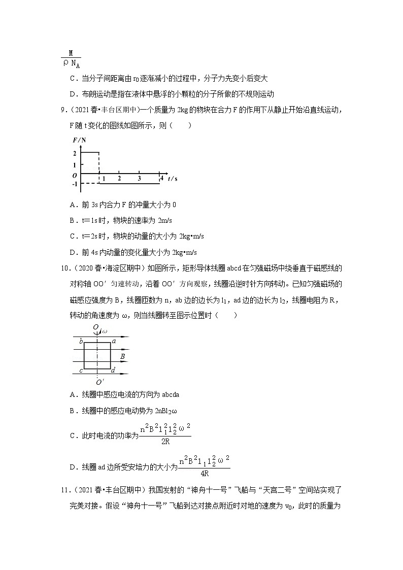 2021-2022学年下学期高中物理期中典型试卷汇编03