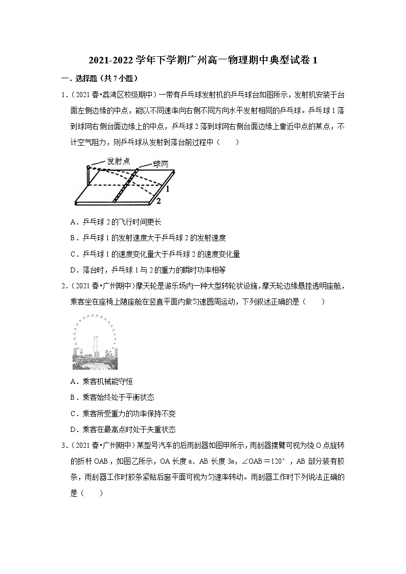 2021-2022学年下学期高中物理期中典型试卷汇编01