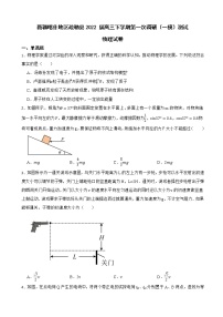 2022届新疆喀什地区疏勒县高三下学期第一次调研（一模）测试物理试卷（解析版）