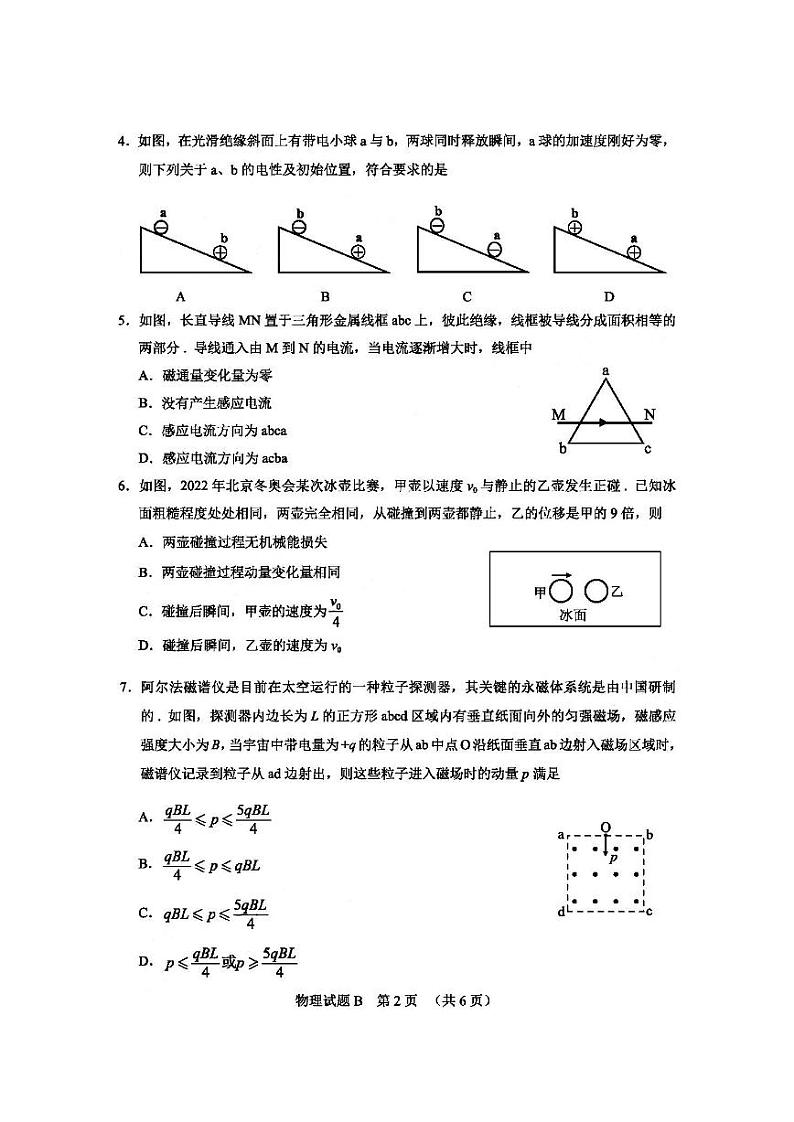 2022届广东省广州市普通高中毕业班综合测试二（二模）物理试题无答案第2页