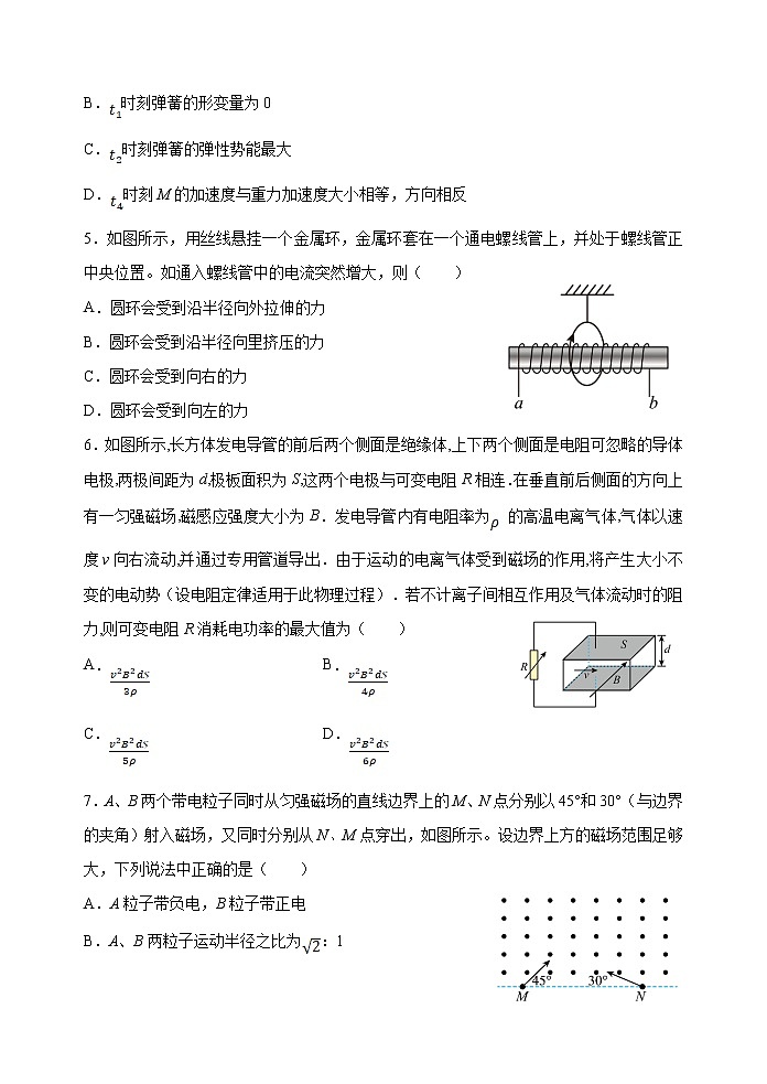2021-2022学年重庆市万州二中高二下学期期中考试 物理 Word版练习题第2页