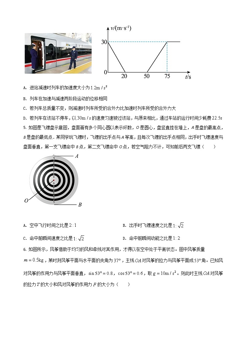 2022届浙江省金华十校高三下学期4月联考物理试题 word版第2页