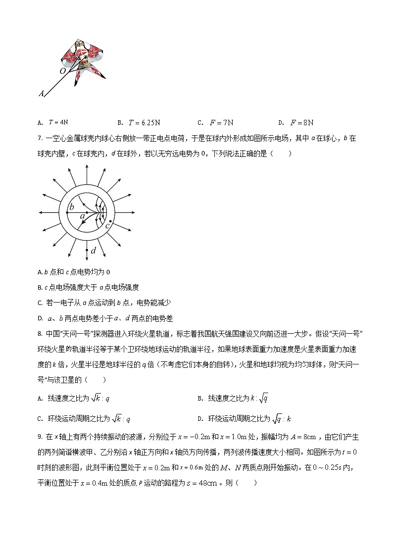 2022届浙江省金华十校高三下学期4月联考物理试题 word版第3页
