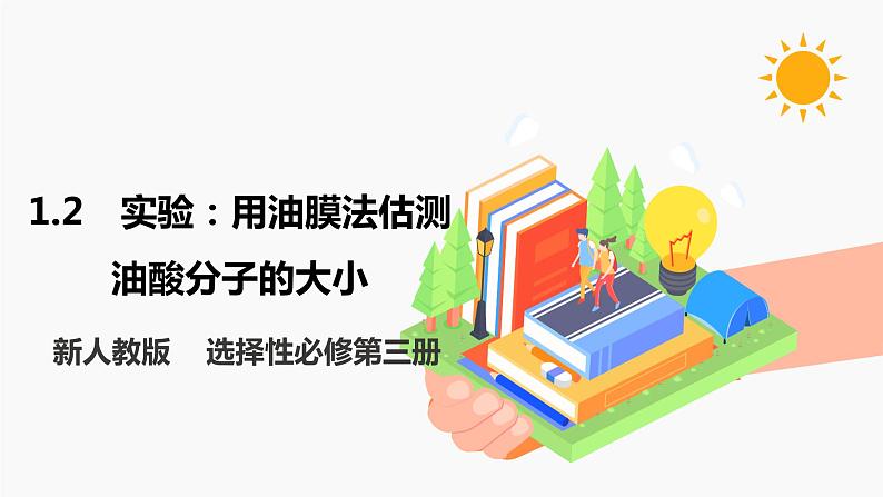 1.2 实验：用油膜法估测油酸分子的大小 课件 高中物理新人教版选择性必修第三册（2022年）01