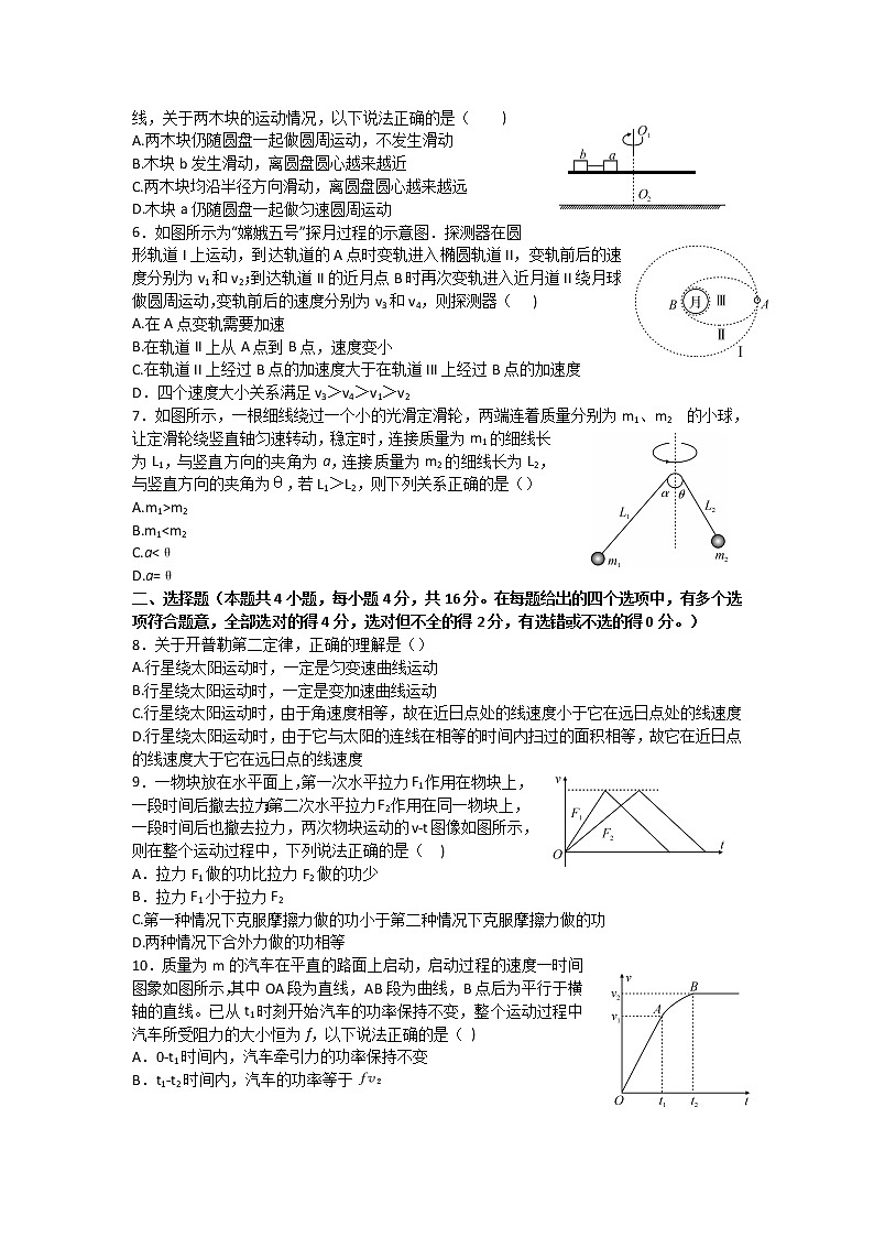 2022武汉部分普通高中联合体高一下学期期中联考物理试题含答案02