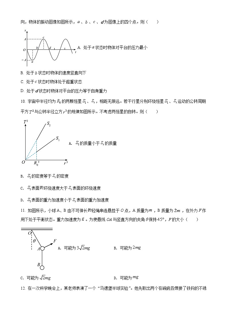 2022年上海市杨浦区高三（下）二模在线质量评估题目物理试题 详解版第3页