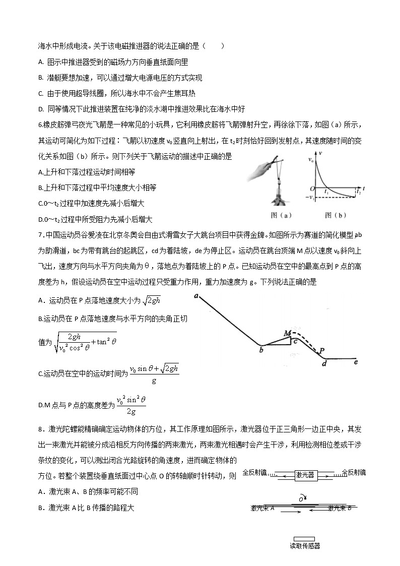 2022宁波北仑中学高二下学期期中考试物理试题含答案02