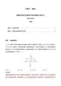 专题21 磁场1 磁场的性质及通电导线在磁场中的受力（解析版）