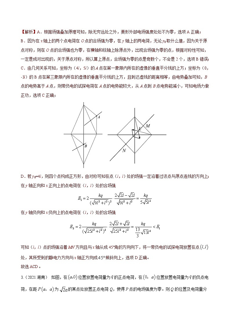 专题16 静电场1-场强的矢量性叠加及电场的性质（解析版）第3页