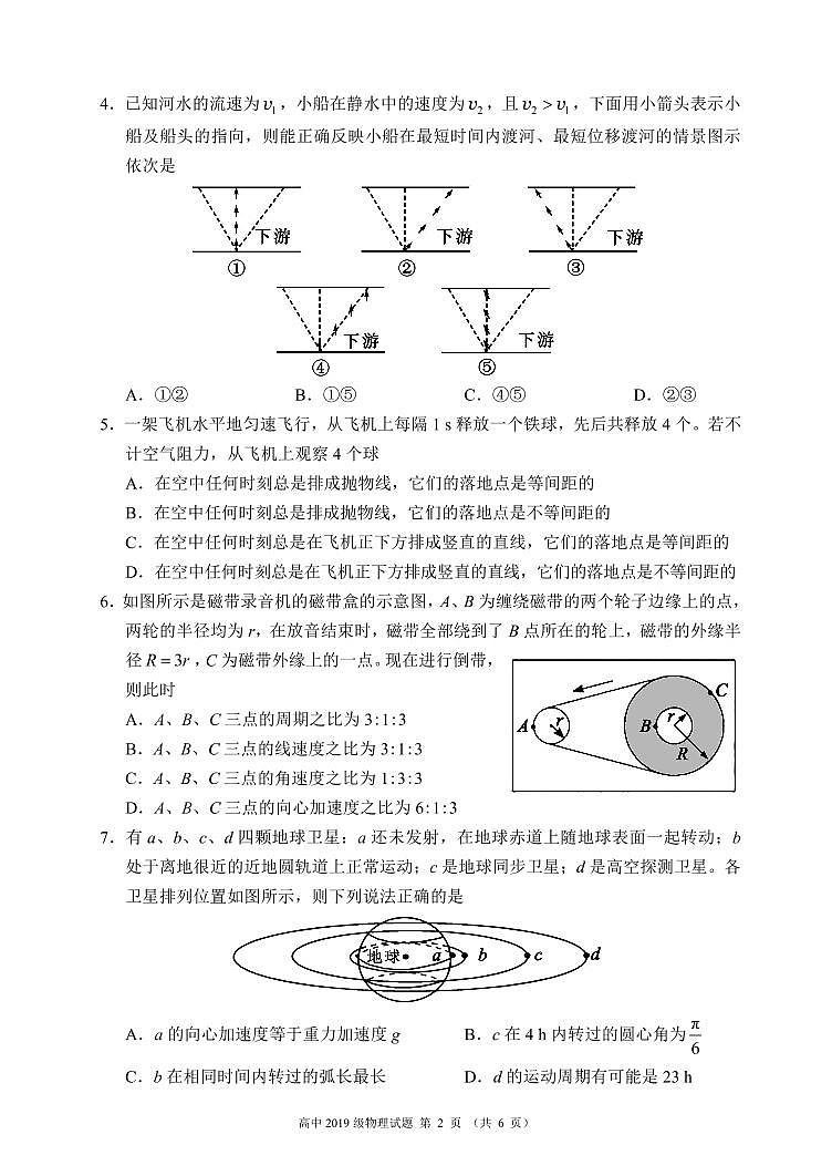 2019-2020学年四川省成都市蓉城高中教育联盟高一6月联考物理试题 PDF版02