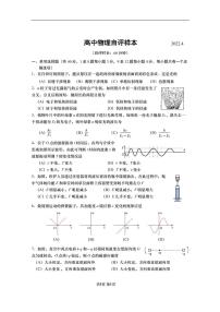 2022届上海市徐汇区高三（下）等级考二模物理试题（无答案）