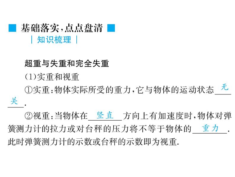 高三物理一轮复习   超重与失重专题公开课课件第3页