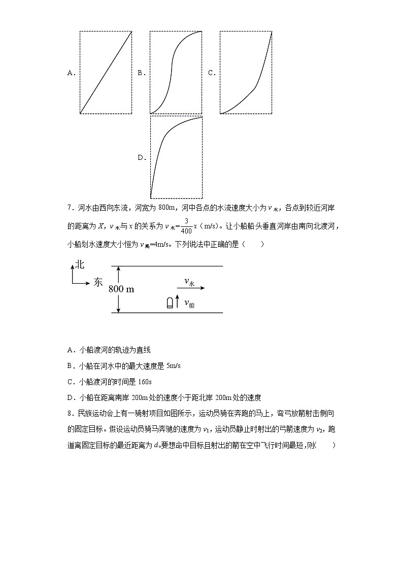 5.2运动的合成与分解第五章抛体运动同步练习（1）2021_2022学年高一物理必修第二册（人教版2019）第3页