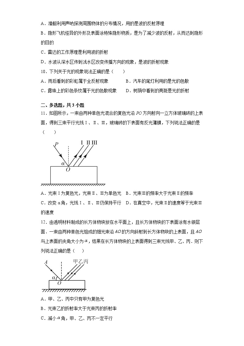 2022届高考物理一轮复习光学专题几何光学---光的直线传播与反射能力提升（1）03