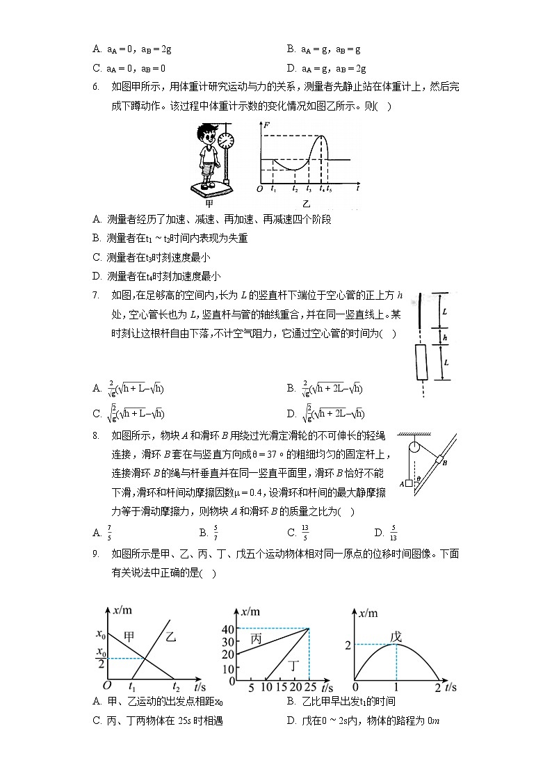 2021-2022学年陕西省安康市高一（上）期末物理试卷（含答案解析）02