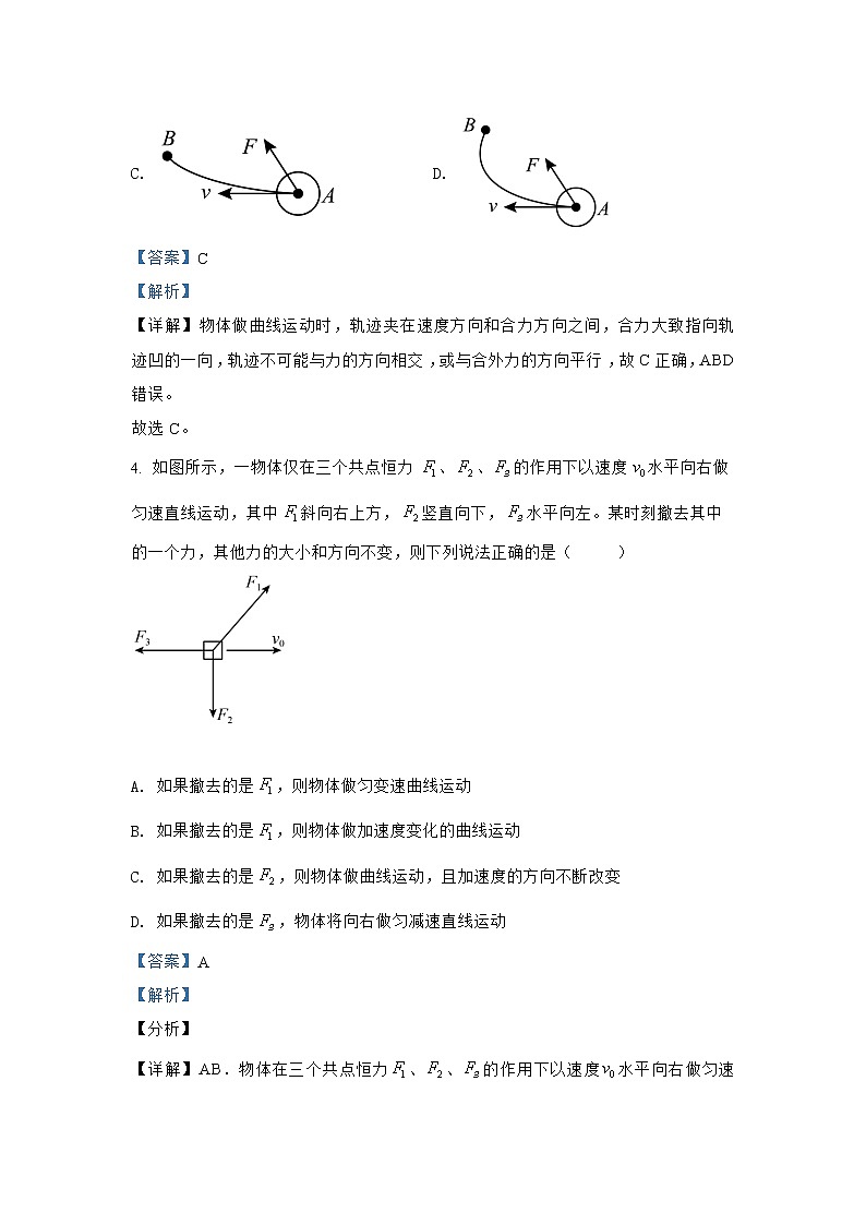 第五章 课时01  曲线运动巩固提升  人教版（2019）必修第二册分层作业 练习03