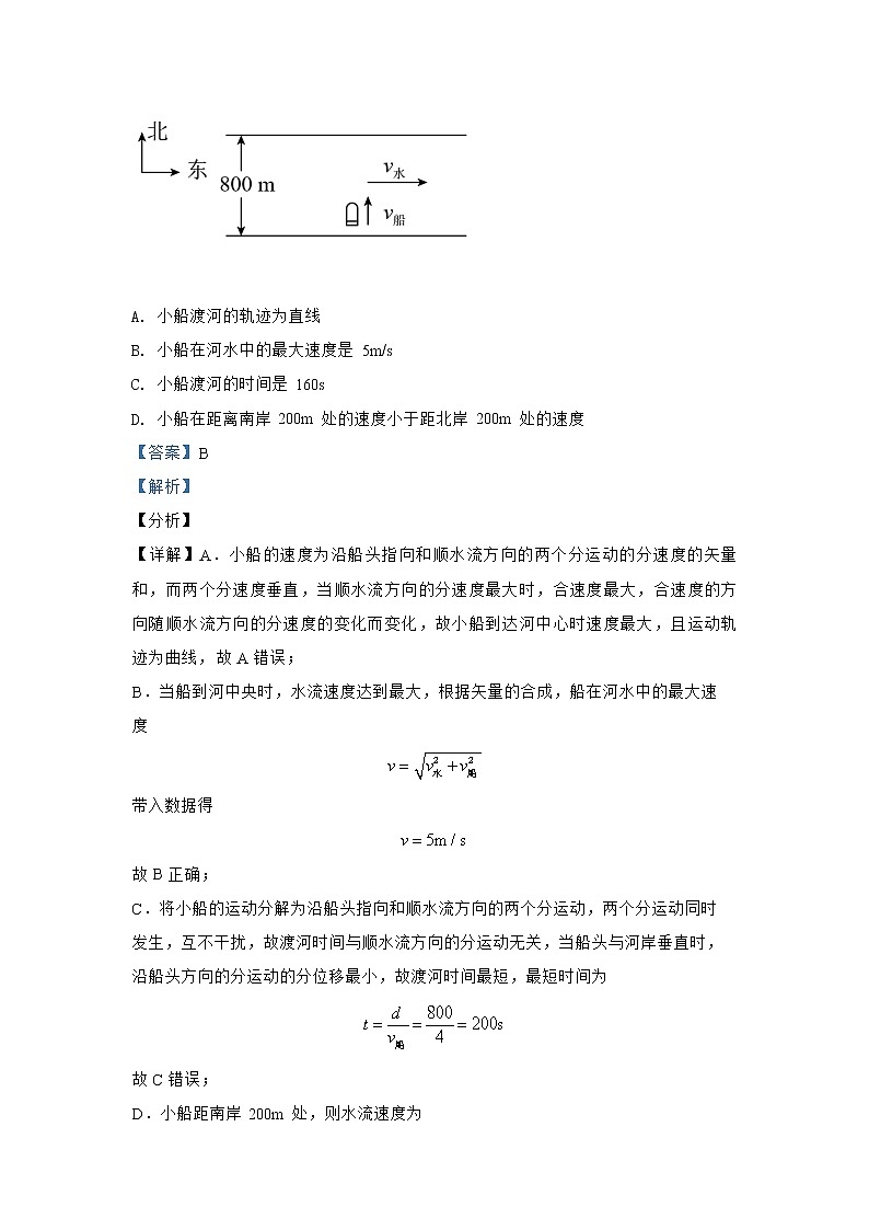 第五章 课时03  小船过河问题进阶拓展 人教版（2019）必修第二册分层作业03