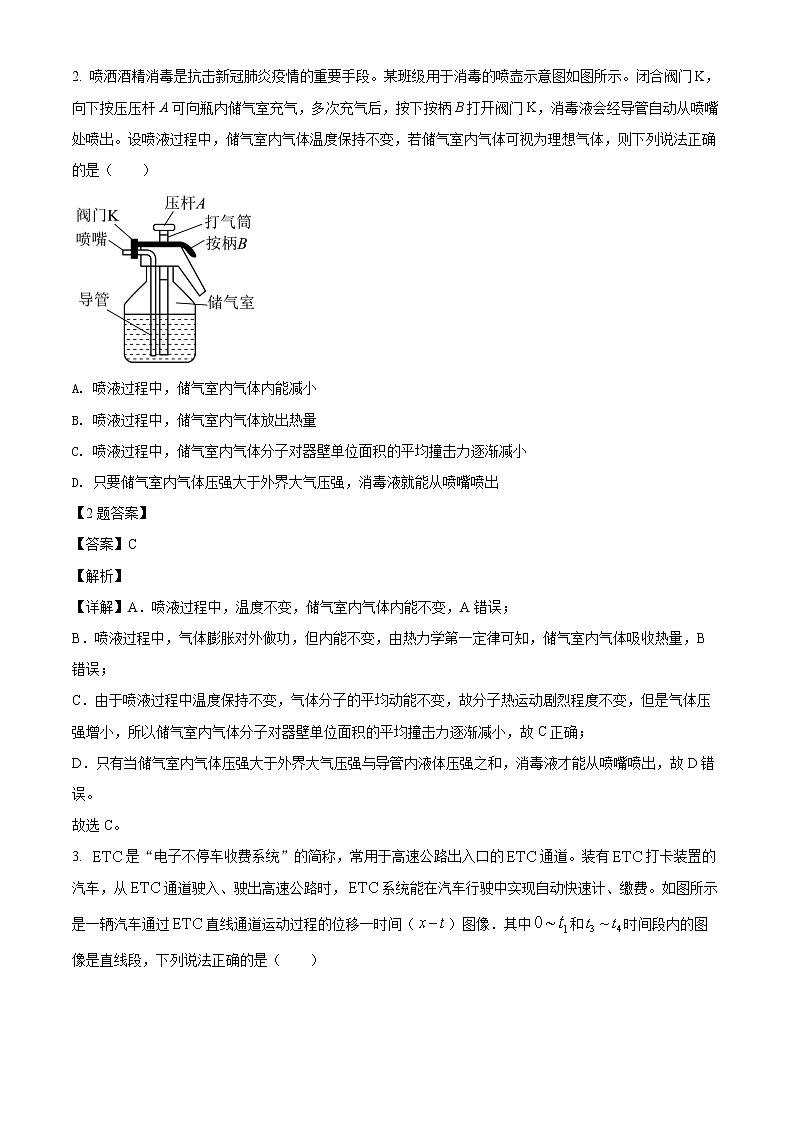 2022枣庄高三下学期二模物理试题含解析02