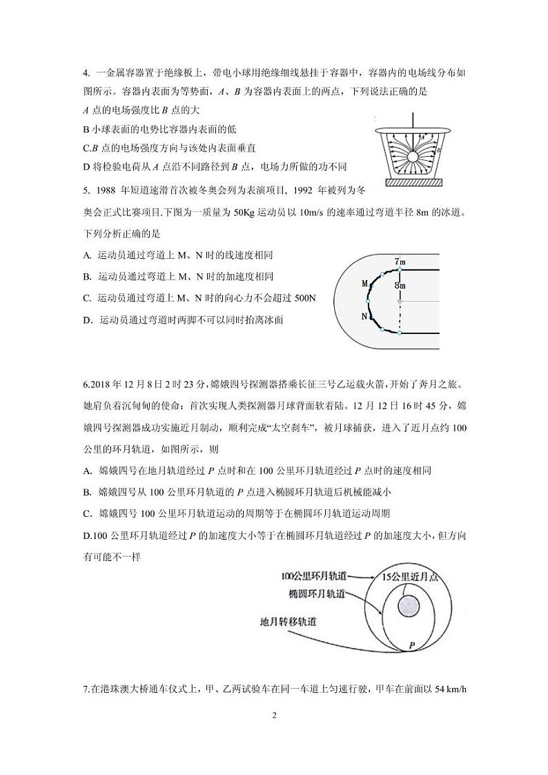 2019届浙江省杭州市高考命题比赛模拟（十六）物理试卷（PDF版）02