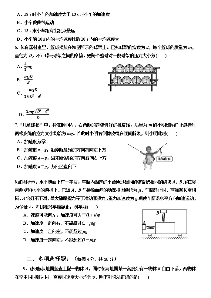 2021-2022学年潍坊高一物理上学期期末模拟练习题第2页