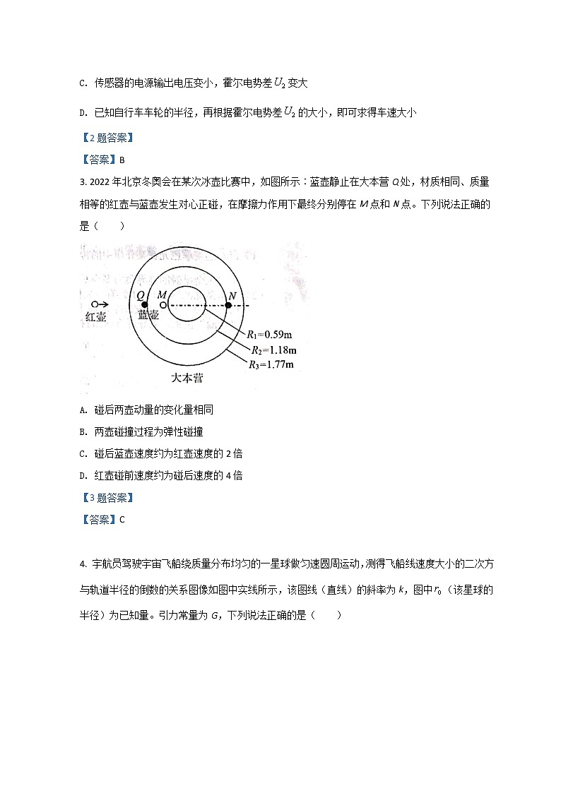 2022高三下学期百校联考试题（衡阳二模）物理含答案第2页