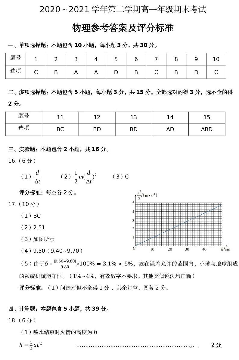 物理参考答案第1页