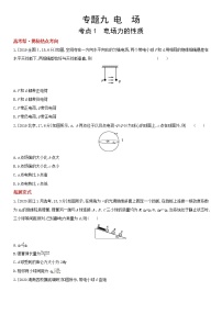 专题九　电　场（2022物理）新高考版试卷