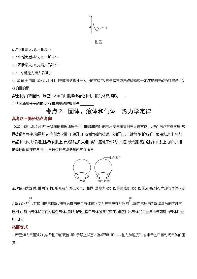 专题十四　热　学（2022物理）新高考版试卷02