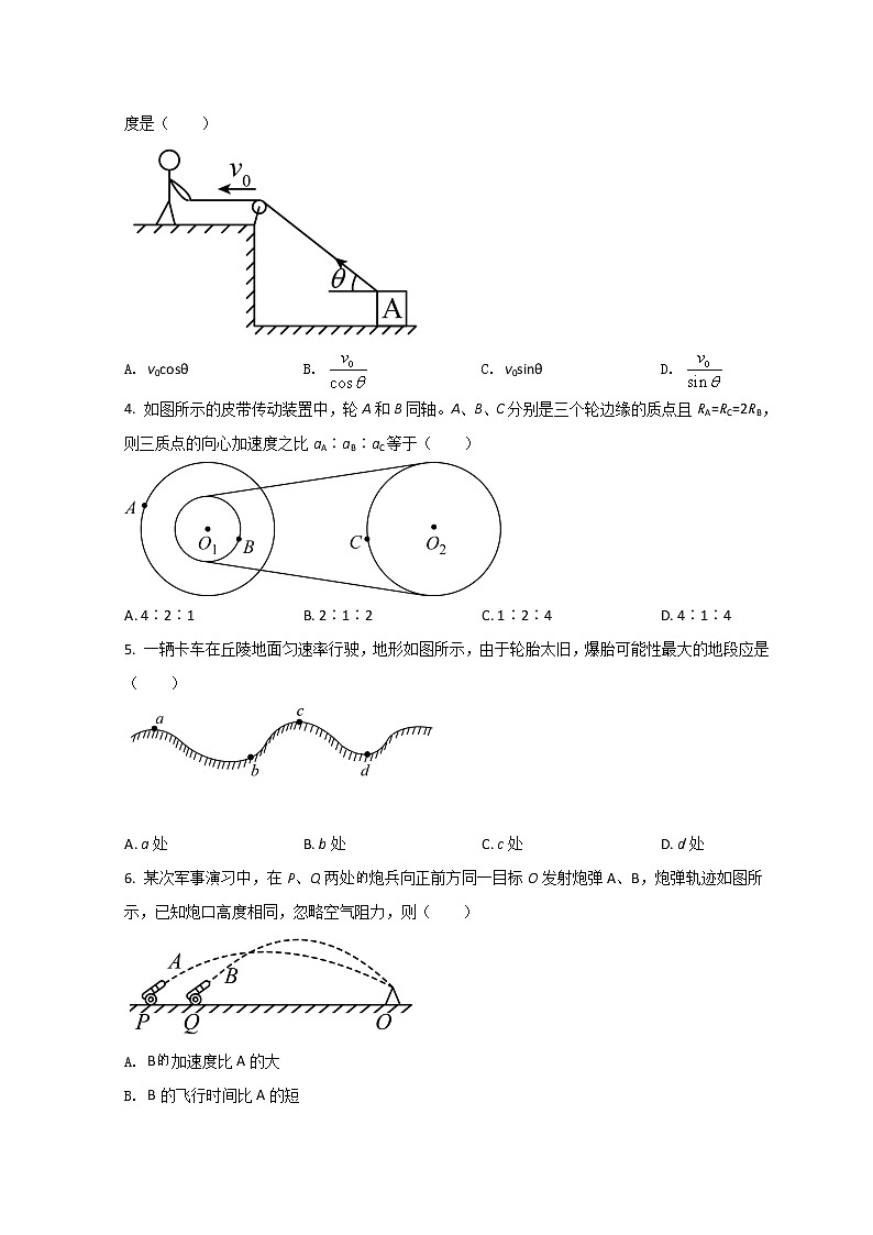 2022兰州教育局第四片区高一下学期期中物理试题含答案第2页
