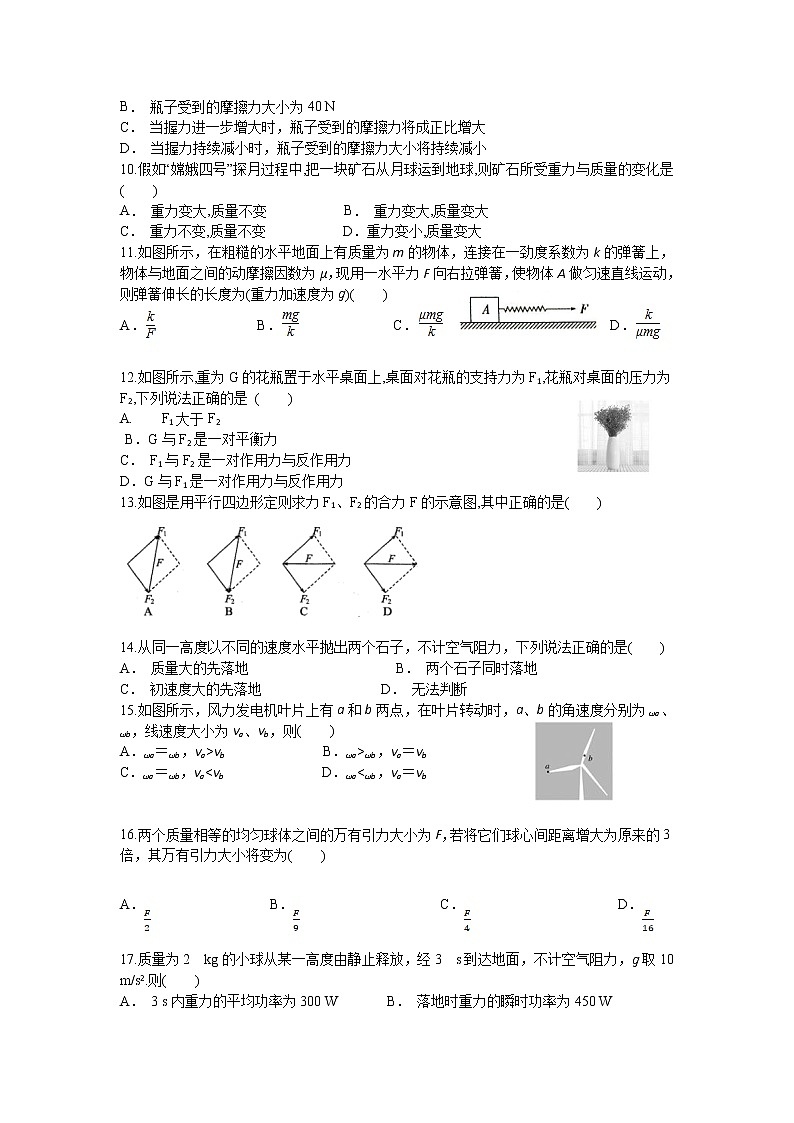 2021-2022学年陕西省西安市长安区第一中学高二上学期期末教学质量检测物理（文）试题（Word版）第2页