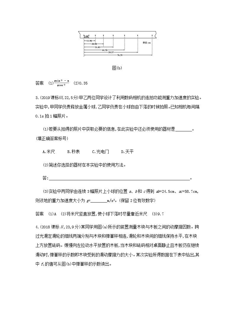 山东专用高考物理一轮复习专题十七实验_模拟集训含解析第2页