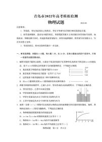 2022年山东省青岛市高三第二次模拟考试物理卷及答案（图片版）