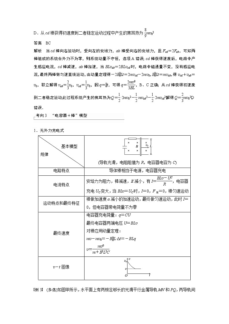 2023版步步高物理一轮复习讲义第十一章 专题强化二十五　动量观点在电磁感应中的应用第3页