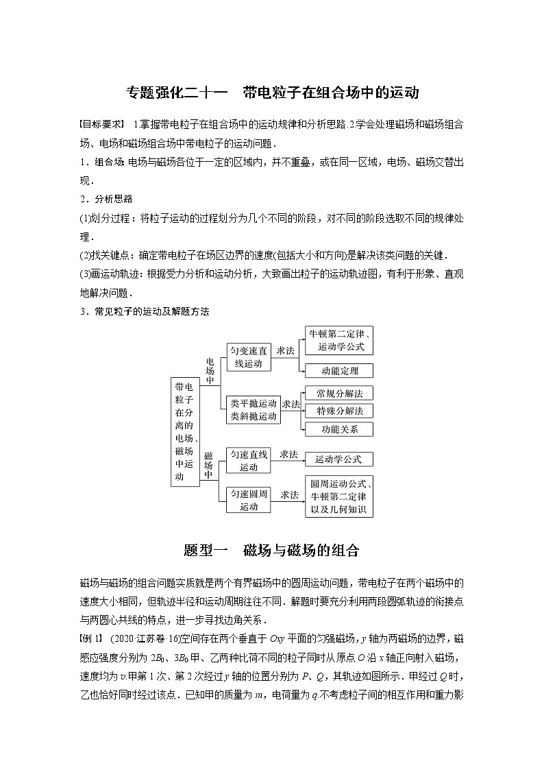 2023版步步高物理一轮复习讲义第十章 专题强化二十一　带电粒子在组合场中的运动第1页