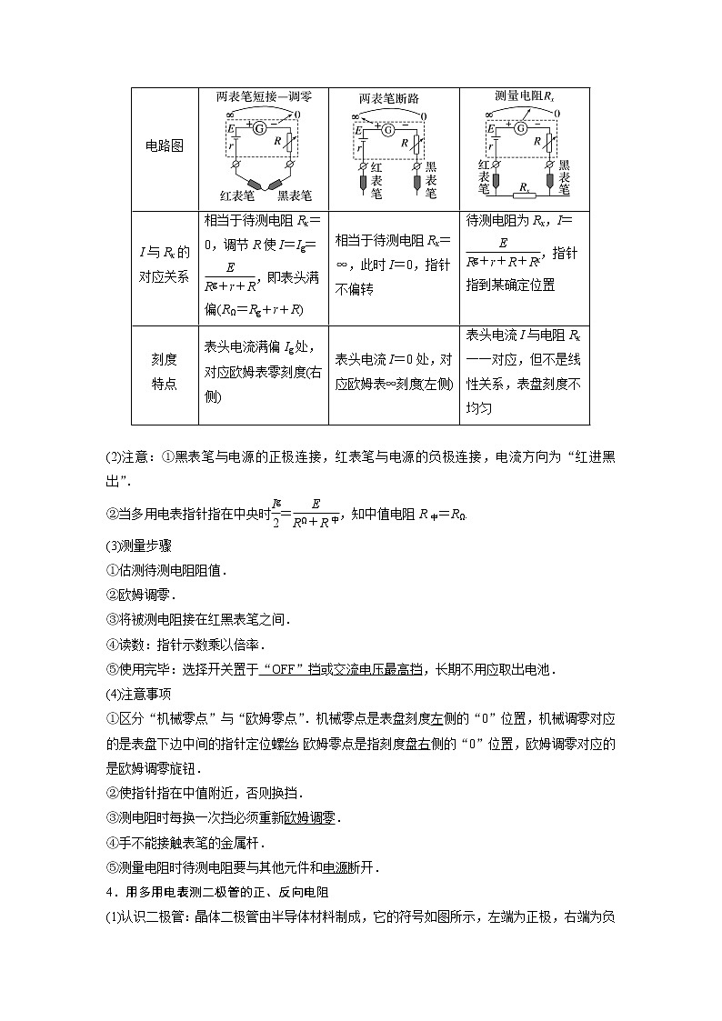 2023版步步高物理一轮复习讲义第九章 实验十一　用多用电表测量电学中的物理量第2页