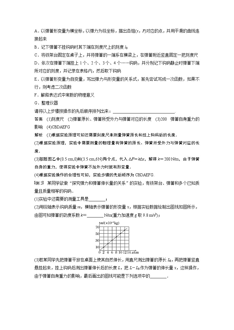 2023版步步高物理一轮复习讲义第二章 实验二　探究弹簧弹力与形变量的关系第3页