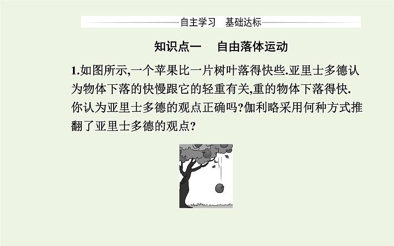 新人教版高中物理必修第一册第二章匀变速直线运动的研究4自由落体运动课件03