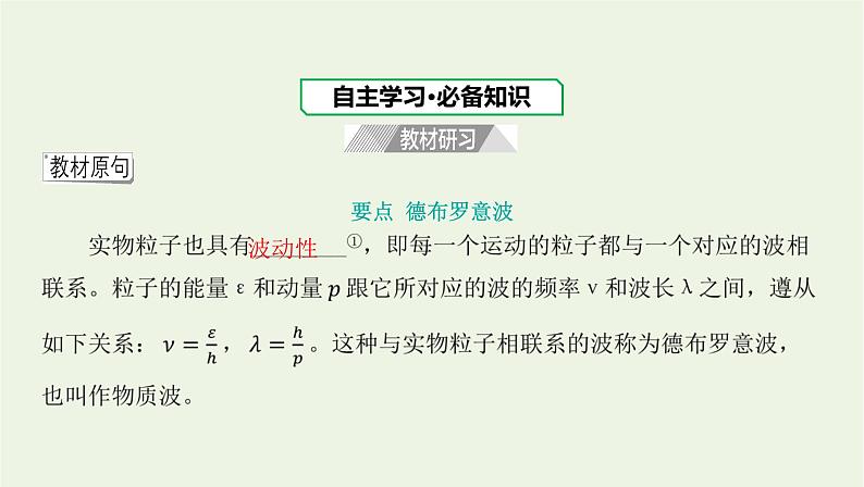 新人教版高中物理选择性必修第三册第四章原子结构和波粒二象性第5节粒子的波动性和量子力学的建立课件第4页