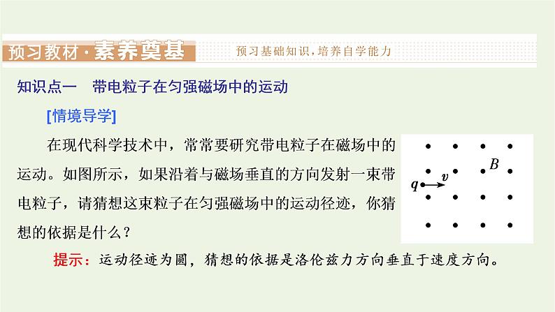 新人教版高中物理选择性必修第二册第一章安培力与洛伦兹力3带电粒子在匀强磁场中的运动课件03