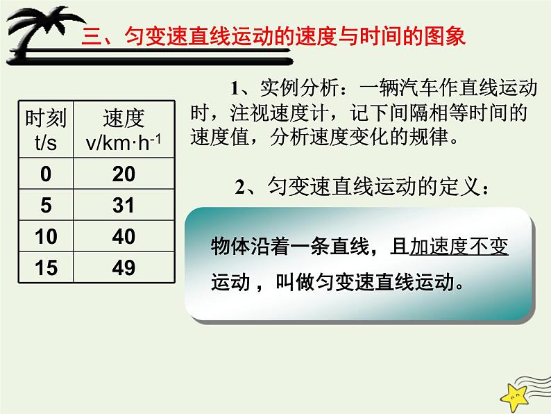 新人教版高中物理必修1第二章匀变速直线运动的研究第2节匀变速直线运动的速度与时间的关系3课件第7页