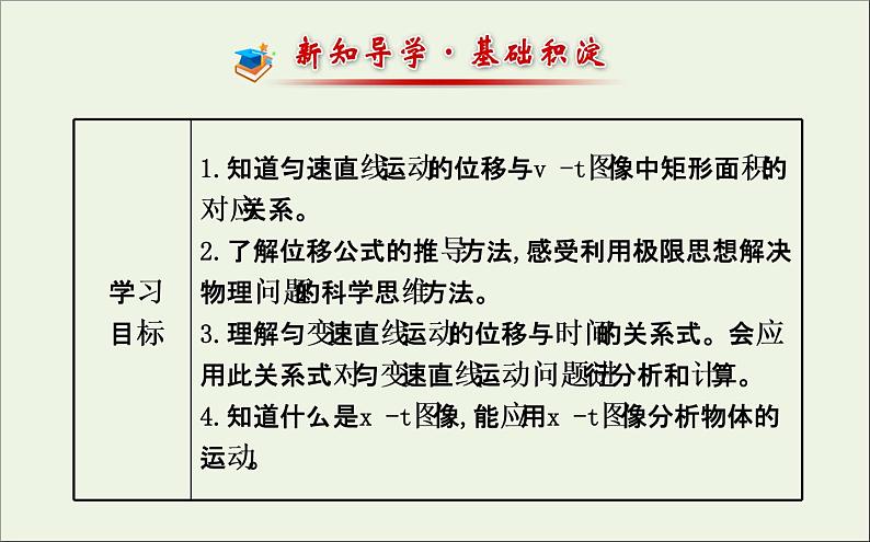 新人教版高中物理必修1第二章匀变速直线运动的研究第3节匀变速直线运动的位移与时间的关系课件02