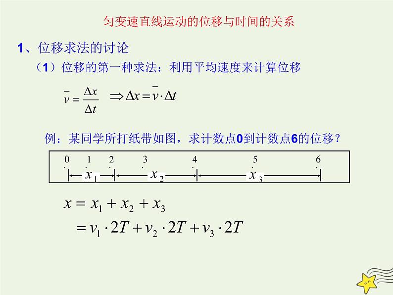 新人教版高中物理必修1第二章匀变速直线运动的研究第3节匀变速直线运动的位移与时间的关系课件02