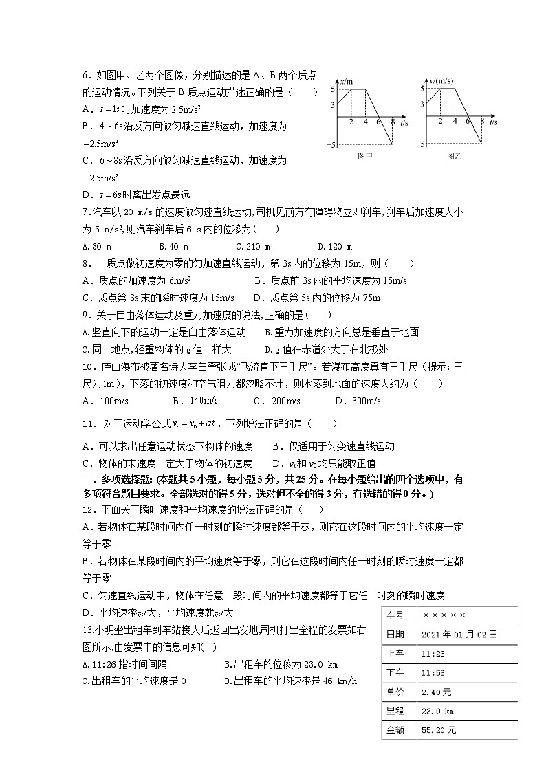 2021-2022学年广西省贺州市平桂区平桂高级中学高一第二次月考物理试卷第2页