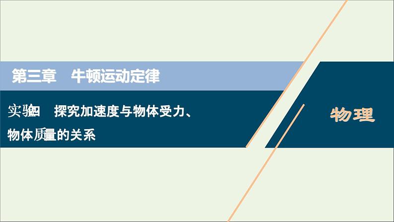 高考物理一轮复习第三章牛顿运动定律实验四探究加速度与物体受力物体质量的关系课件第1页