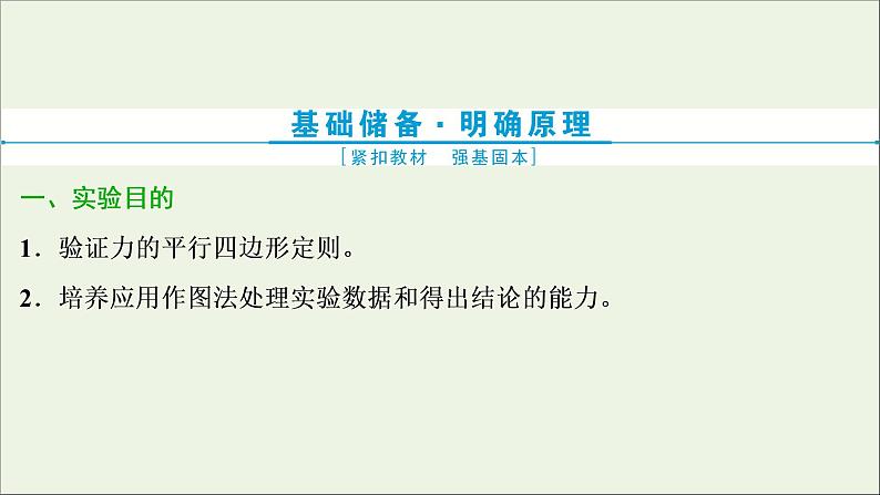 高考物理一轮复习第二章相互作用实验三验证力的平行四边形定则课件第2页