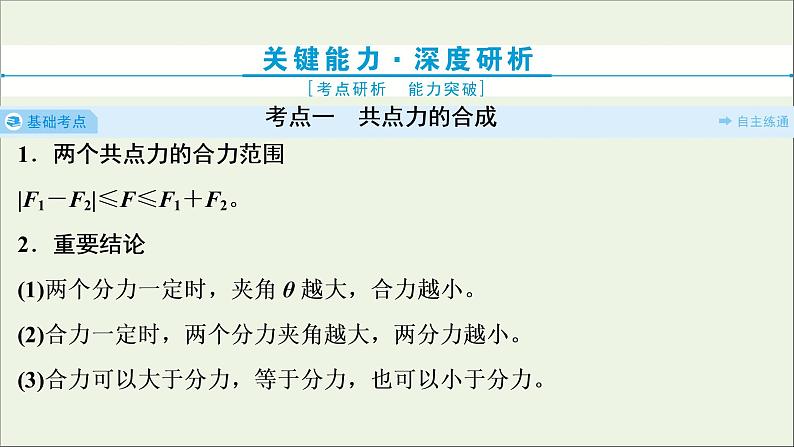 高考物理一轮复习第二章相互作用第三节力的合成与分解课件第8页