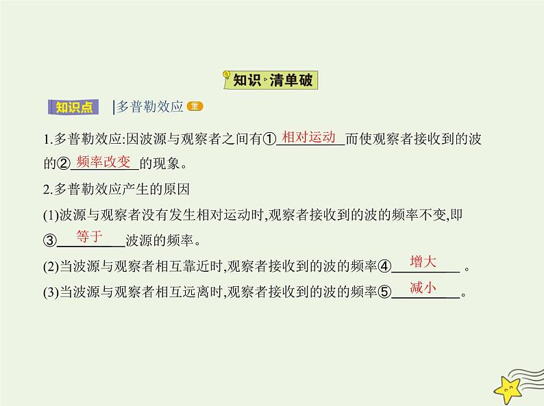 鲁科版高中物理选择性必修第一册第3章机械波第4节多普勒效应及其应用课件02