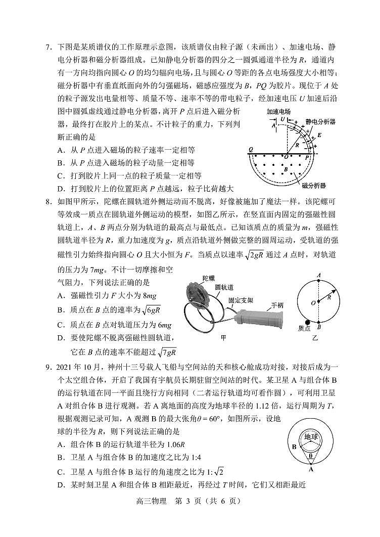 2022届东北三省四市暨沈阳市高三质量监测（二）物理试题第3页