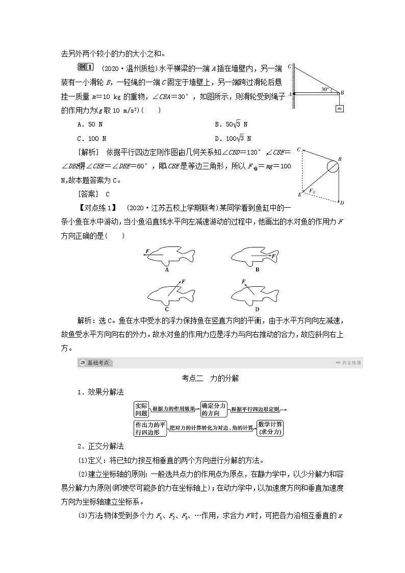 浙江专用高考物理一轮复习第二章相互作用第三节力的合成与分解学案第3页