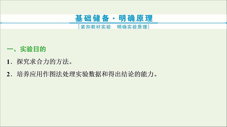 浙江专用高考物理一轮复习第二章相互作用实验二探究求合力的方法课件第3页